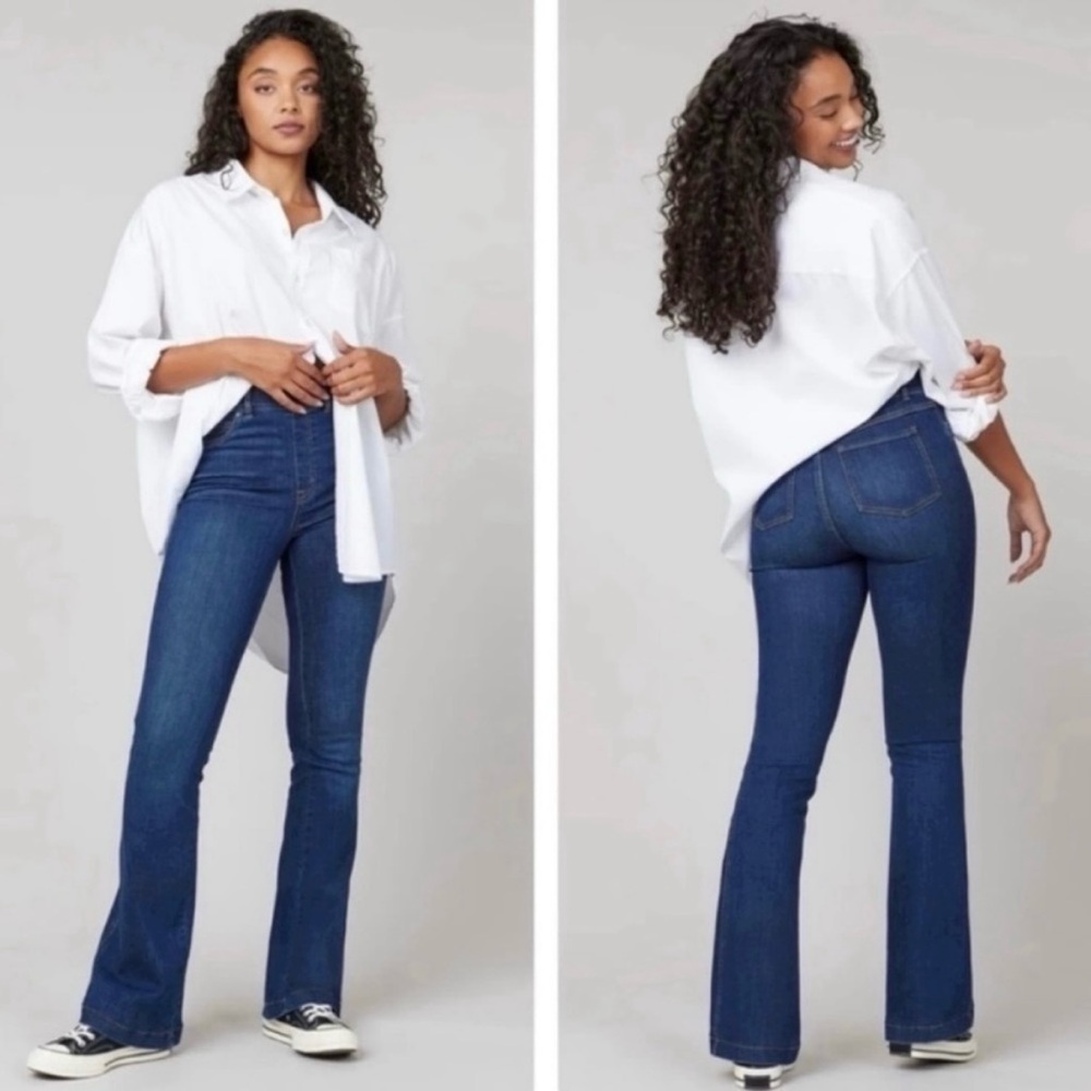 SPANX Dark Blue Bootcut Jeans EUC